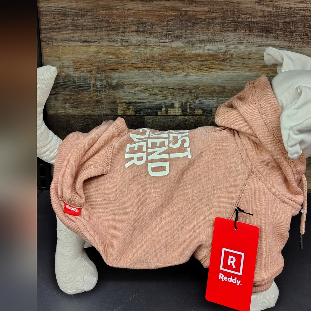 Reddy Dusty Pink Dog Hoodie - Best Friend Ever Size Small